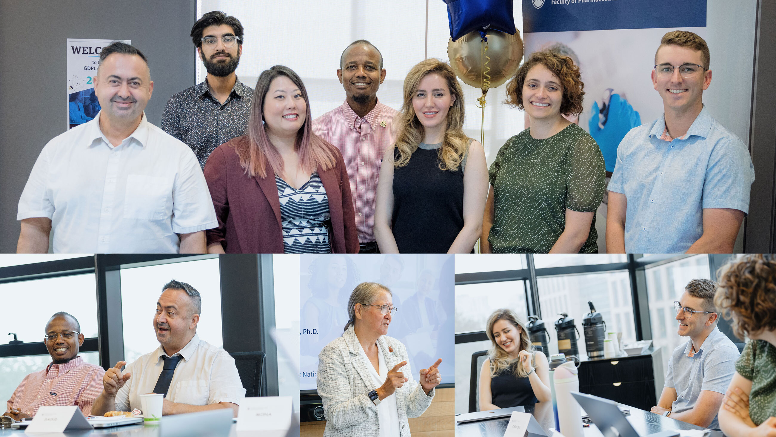 A collage of photos of the students and instructors participating in the GDPL.