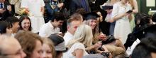 Smiling students attending the Pharm Sci Dean's Reception.