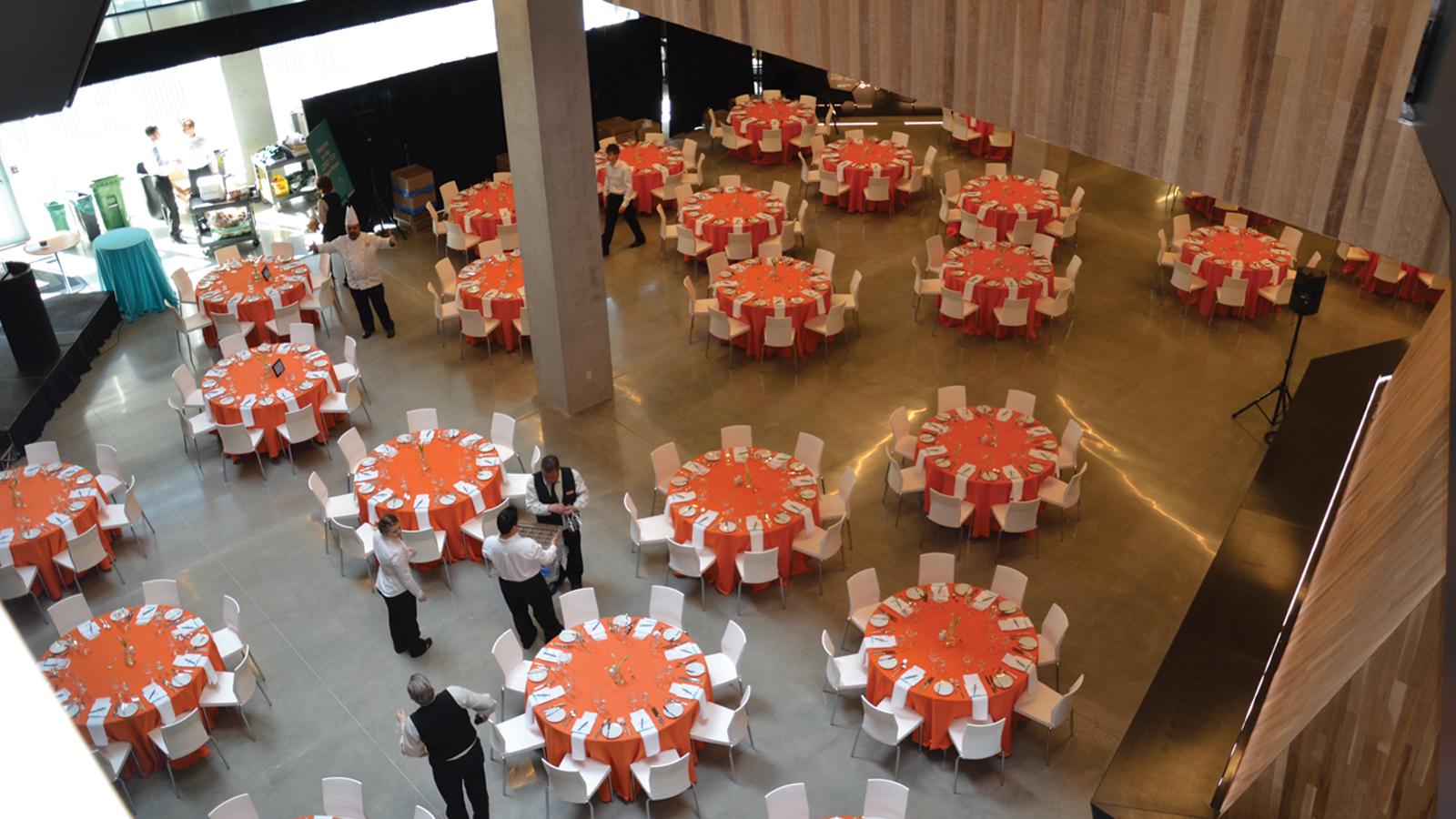 The atrium of the Pharmaceutical Sciences Building.