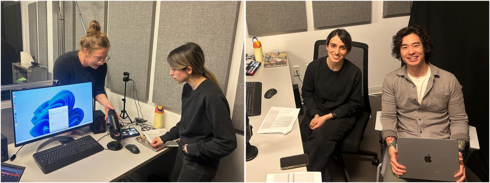 Photo 1: Brie Weir with Kimia, Entry-to-Practice PharmD student; Photo 2: Kimia with Jamie Yuen.